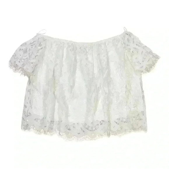Express Lace off Shoulder Crop Top - Picture 3 of 8